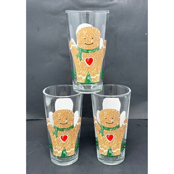 KIG Other - KIG GINGERBREAD MEN 3 Cooler Tumbler Glasses 14 oz Christmas Cookies Indonesia